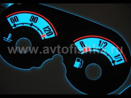 Audi A6, C5 (97-04) светящиеся шкалы приборов - накладки на циферблаты панели приборов, дизайн № 2