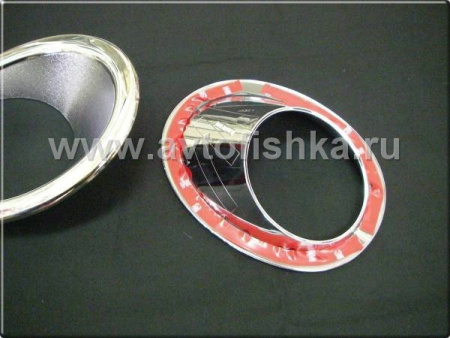 Honda CR-V (06-09) накладки хромированные на противотуманные фары, пластиковые, комплект 2 шт.