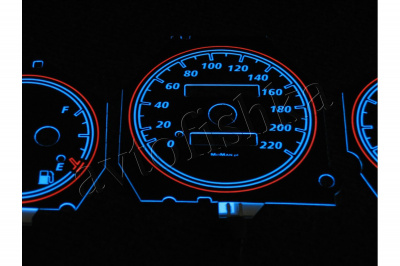 Chevrolet Lanos светодиодные шкалы (циферблаты) на панель приборов - дизайн 2