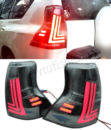 Toyota Land Cruiser Prado FJ150 (10-17) фонари (стопы) задние светодиодные, дизайн Lexus