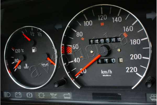 Mercedes W126 S светодиодные шкалы (циферблаты) на панель приборов - дизайн 2