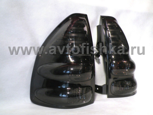 Toyota Land Cruiser Prado 120 (2002-2009) фонари задние светодиодные черные, комплект 2 шт.
