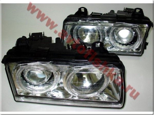 BMW 3 E36 (91-00) 2 дв. купе фары передние хромированные, со светящимися ободками с поворотниками, комплект лев.+ прав.