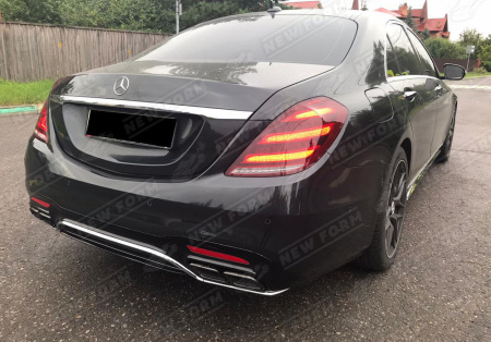 Mercedes-Benz S-Klasse W222 рестайлинг 2017 - 2020 Диффузор 6.3 AMG с насадками на глушитель