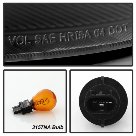 Chrysler PT Cruiser (06-) USA фары передние черные прозрачные с желтым рефлектором, комплект 2 шт.