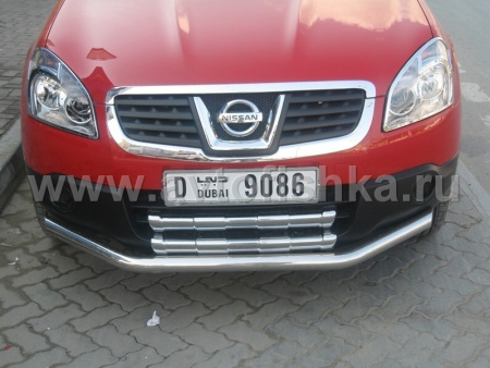 Nissan Qashqai (06-) накладки на передние фары хромированные, комплект 2 шт.