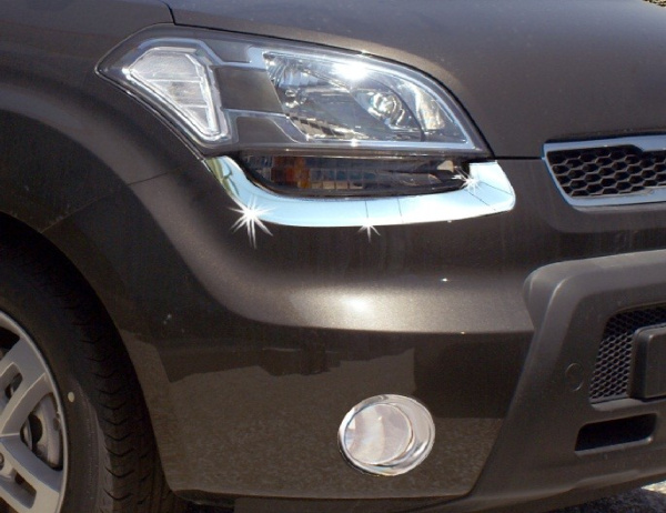 Kia Soul (08–) Окантовка на противотуманники, нерж., 2 части