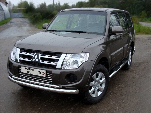 Mitsubishi Pajero (11–) Защита передняя нижняя 76,1/42,4 мм