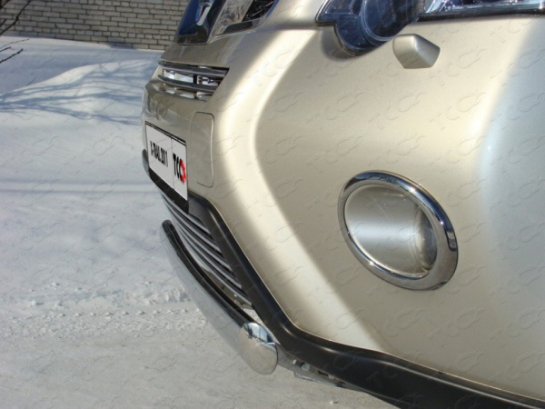 Nissan X-Trail (10-15) Защита передняя нижняя (овальная) 75х42 мм