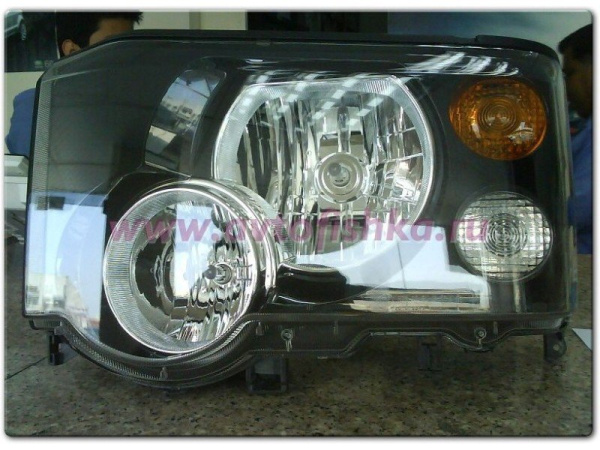 Land Rover Discovery I (89-98) фары передние черные, с подфарными планками, оригинал, комплект 2 шт.