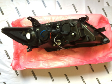 Toyota Camry V40 (2006-2009) тюнинговые передние черные фары со светодиодной подсветкой DRL, комплект 2 шт.