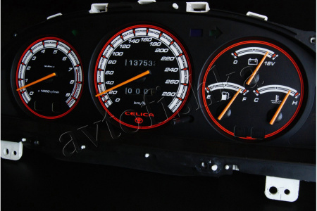 Toyota Celica V 1989-1993 светодиодные шкалы (циферблаты) на панель приборов