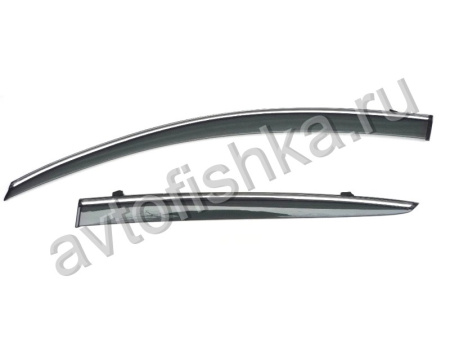 Skoda Superb (2008-) дефлекторы окон тонированные с хромированным молдингом