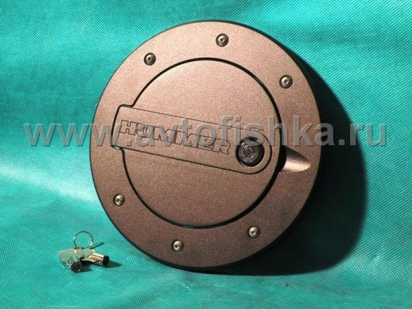 Hummer H3 (05-) крышка лючка бензозаливной горловины, с замком и логотипом "HUMMER", черная