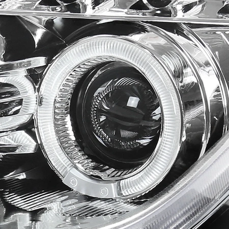 Toyota Celica (00-05) фары передние линзовые хромированные, со светящимися ободками LED