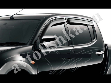 Дефлекторы боковых окон EGR 4 части темные Mitsubishi L200 2007-