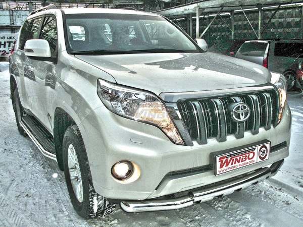 Toyota Land Cruiser Prado 150 защита переднего бампера, труба 76 мм