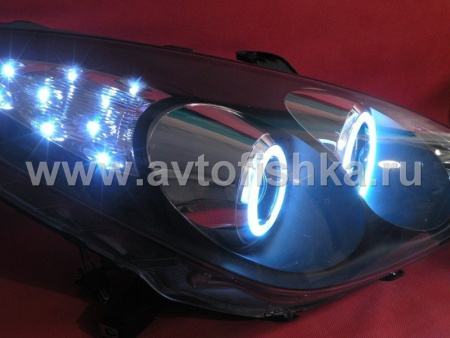 Lexus ES300-350 (01-06) фары передние линзовые черные, со светящимися ободками, комплект 2 шт.