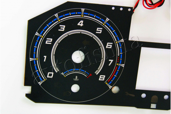Renault Megane 2 светодиодные шкалы (циферблаты) на панель приборов - дизайн 3
