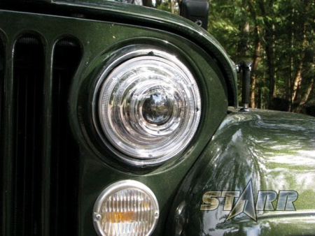 Jeep Wrangler TJ фары передние линзовые хромированные (диаметр 7"), без ксенона, комплект 2 шт. (XP6024)