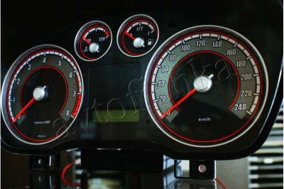 Ford Focus MK2 светодиодные шкалы (циферблаты) на панель приборов - дизайн 1