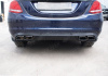 Mercedes-Benz C-Klasse W205 2014 - 2018 Диффузор заднего бампера 6.3 AMG черный на штатный бампер