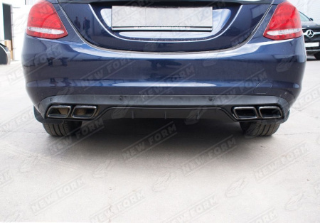 Mercedes-Benz C-Klasse W205 2014 - 2018 Диффузор заднего бампера 6.3 AMG черный на штатный бампер