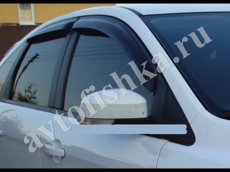 Дефлекторы боковых окон 4 части темные Ford Focus 2 2005-2011