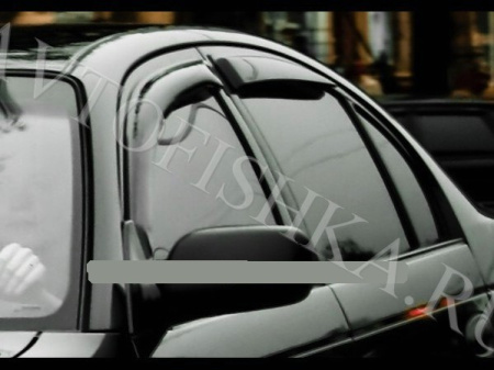 Дефлекторы боковых окон 4 части темные Toyota Avensis 1998-2002