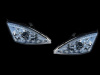 Ford Focus 1 (98-04) Europe+USA фары передние линзовые хромированные, со светодиодной подсветкой, комплект 2 шт.