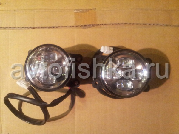 Mitsubishi L200 Triton (2009-) передние дневные ходовые фары вместо противотуманных фар, полный установочный комплект.