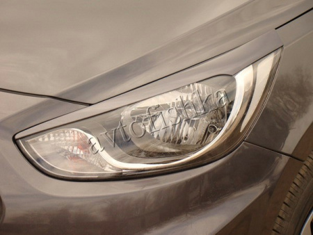 Hyundai Solaris (10 – 13) реснички на фары №2 фигурные