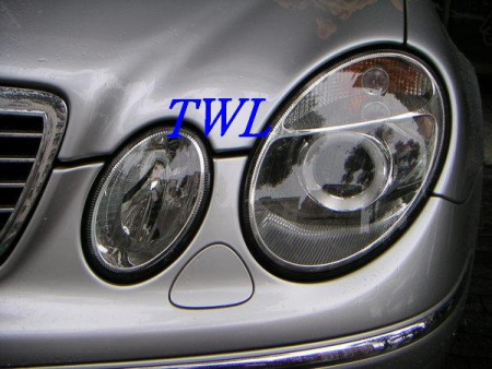 Mercedes E W211 (02-06) фары передние линзовые хромированные, ксеноновые, комплект 2 шт.
