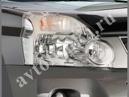 Защита передних фар прозрачная Nissan X-Trail 2007-2010
