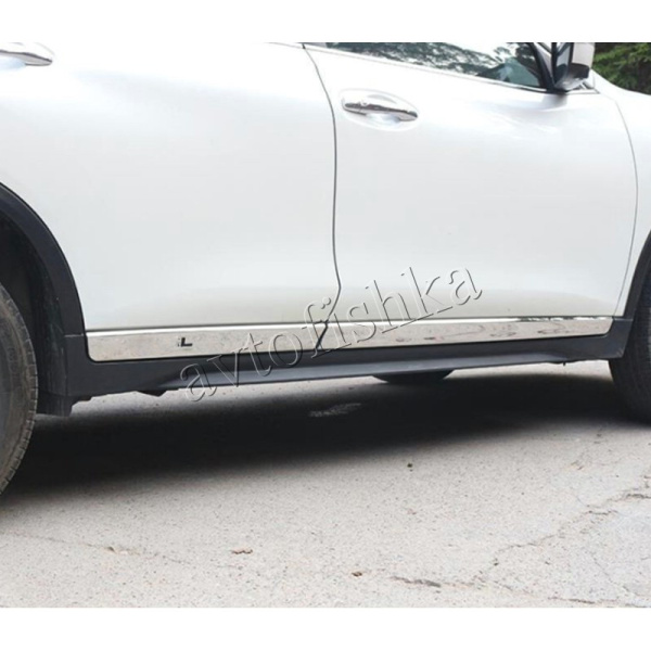Nissan X-Trail (14–) Молдинги на двери нержавейка.