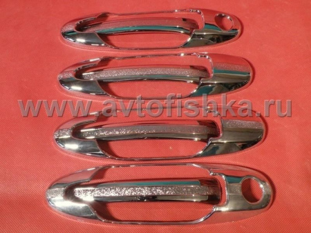 Toyota Land Cruiser 100 (98-07) накладки на ручки и под ручки дверей, хромированные, комплект 8 предметов