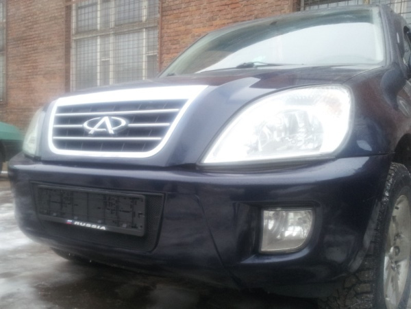 Chery Tiggo (05–13) Защита радиатора, чёрная