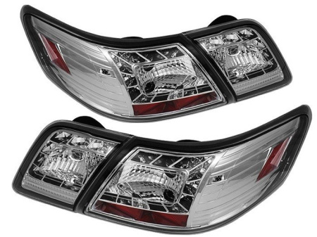 Toyota Camry V40 (2006-2011) задние светодиодные фонари полностью хромированные, комплект 2 шт.