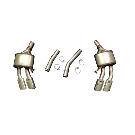 Раздвоенный выхлоп S4 для Audi A4 2016-2022 - нержавейка