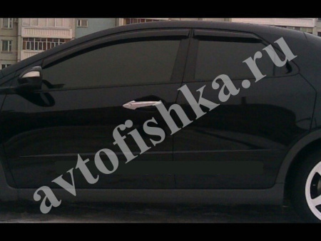Дефлекторы боковых окон EGR 4 части темные Honda Civic хэтчбек 2006-2011