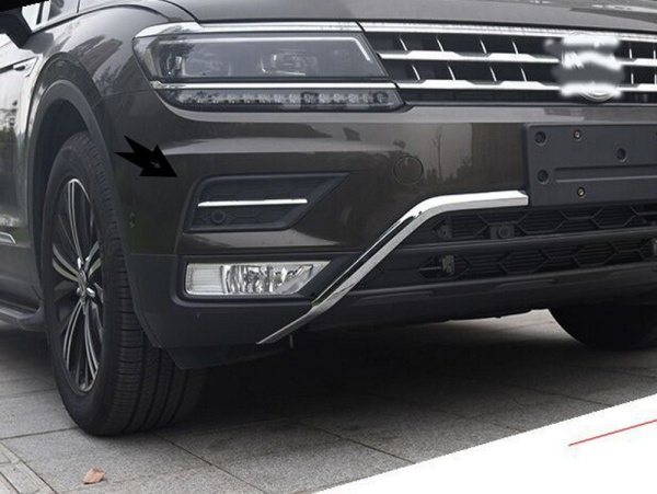 Volkswagen Tiguan (17–) Молдинг на заглушки переднего бампера, 2 части, хром