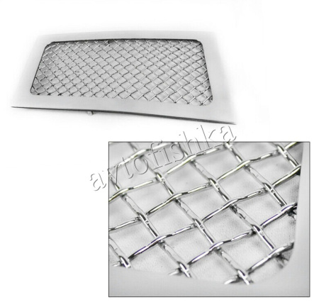 Cadillac Escalade, Escalade EXT, ESV (07-) решетки переднего бампера, сетка из нержавеющей стали, тонированный хром, классический дизайн, комплект 2 шт.