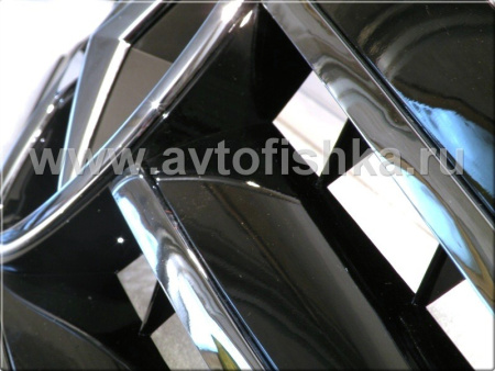 Mercedes C-class W203 (00-07) седан решетка радиатора черная со звездой, дизайн CL-class, 3 ламели.