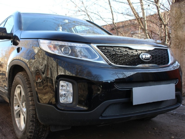 Kia Sorento (13–15) Защита радиатора Premium, чёрная, низ