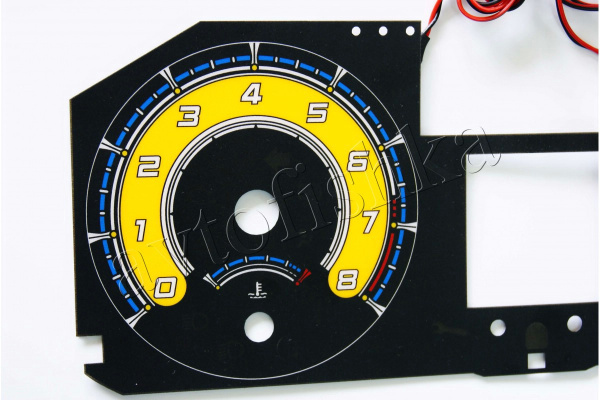 Renault Megane 2 светодиодные шкалы (циферблаты) на панель приборов - дизайн 2