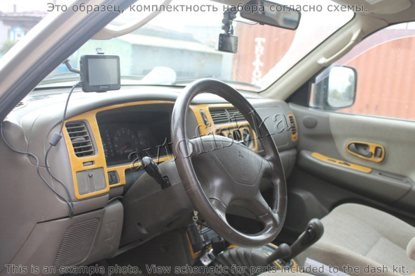 Декоративные накладки салона Mitsubishi Pajero Sport/Montero Sport 1998-2008 с Overhead, с Sunroof, 28 элементов.
