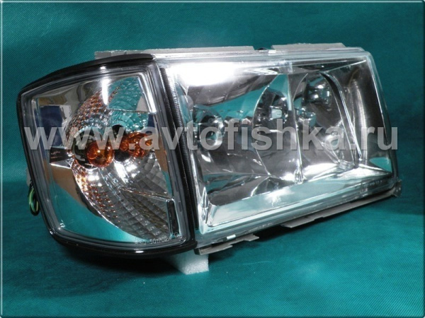 Mercedes W201 190E 190D (82-93) фары передние хромированные с указателями поворотов, комплект 2 шт.