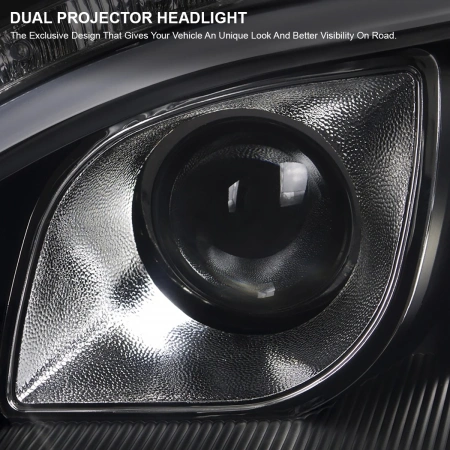 Mercedes S W220 (98-05) фары передние линзовые черные, с подсветкой DRL