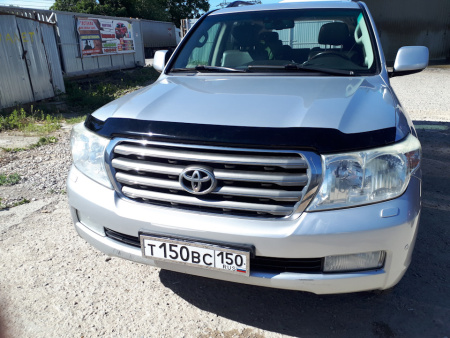 Дефлектор капота темный с надписью Toyota Land Cruiser 200 (07-15)