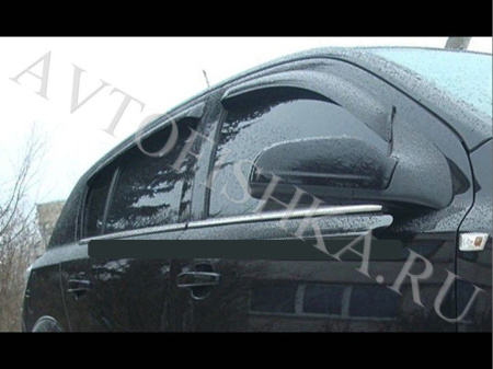 Дефлекторы боковых окон 4 части темные Opel Astra H 2004-2009